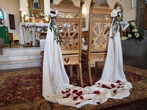 ślub góralski, regionalny wystrój kościoła