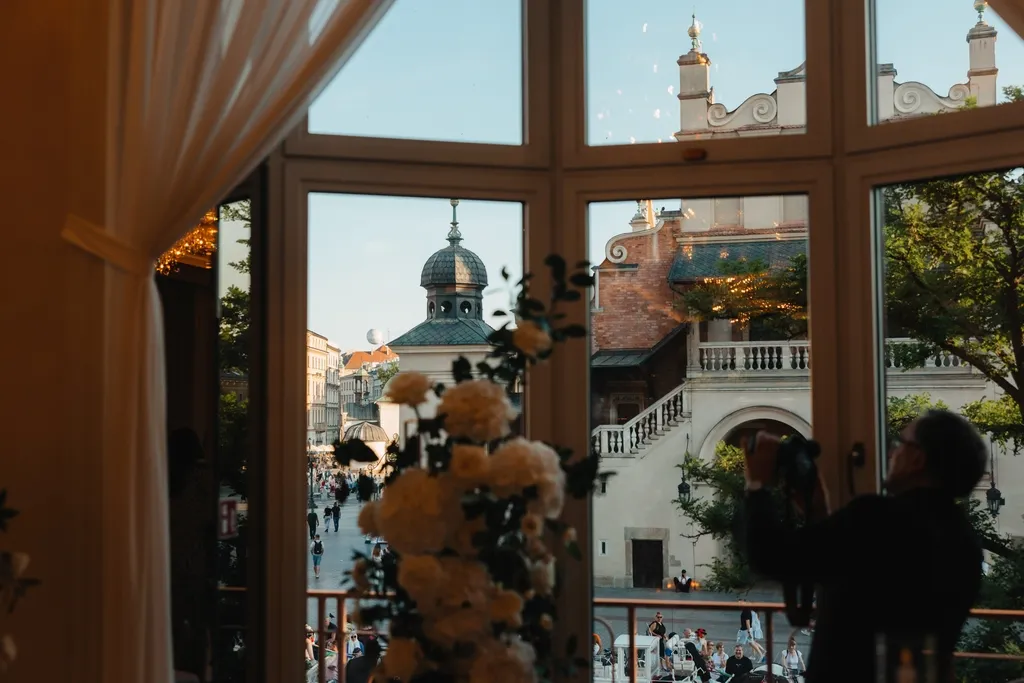 Wesele w centrum Krakowa, sala weselna z widokiem na rynek w Krakowie, Crystal Palace